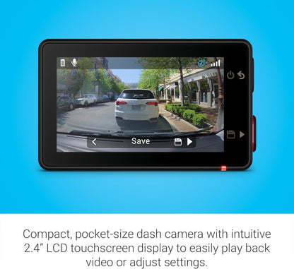 Garmin Dash Cam™ Mini 3, Ultracompact 1080p HD Dash Cam with a 140-degree Field of View, Built in Clarity™ Polarizer, Voice Controlled, Automatic Recording