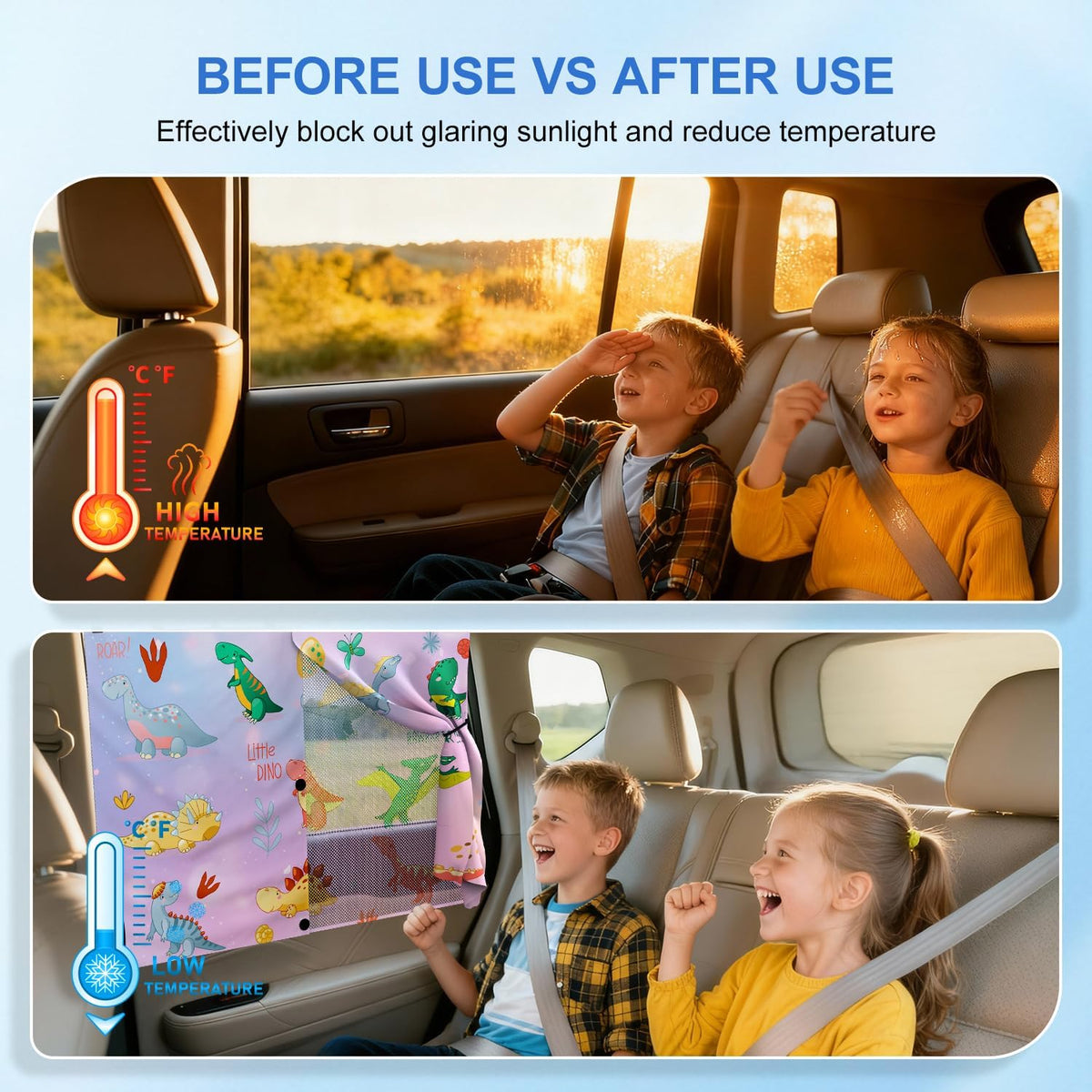 Car Window Shades, [Upgraded] 8 Strong Magnets Magnetic Side Window Sun Shade [2 Pack] - Dual Layer UV Ray Protection Car Sunshade for Baby, Kids & Pets - Universal Fit for SUV, Sedan & Trucks