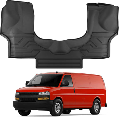 KARPAL Floor Mats for 2007-2013 Chevy Silverado & GMC Sierra 1500 Crew Cab / 2007-2014 2500/3500 HD(Footwell Coverage), All-Weather TPE Custom Fit Floor Liners Car Accessories