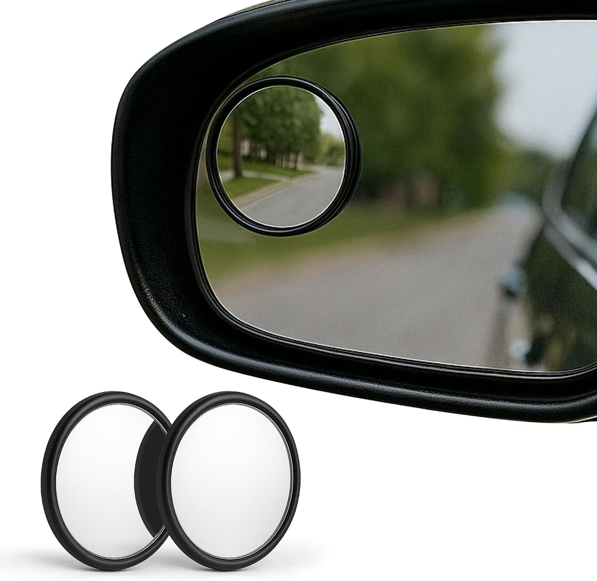 SteadMax 2 Pack Blind Spot Mirrors, HD Glass Wide Angle Convex Rearview Mirrors for Cars, Trucks, SUVs (2 Pack)