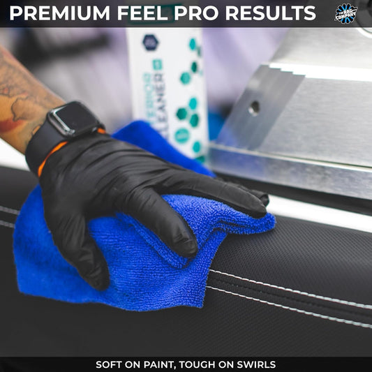 The Rag Company - Edgeless 365 Microfiber Towels (10-Pack) Premium 70/30 Blend, Professional Polishing, Wax Removal, Auto Detailing, 365gsm, 16in x 16n, Royal Blue