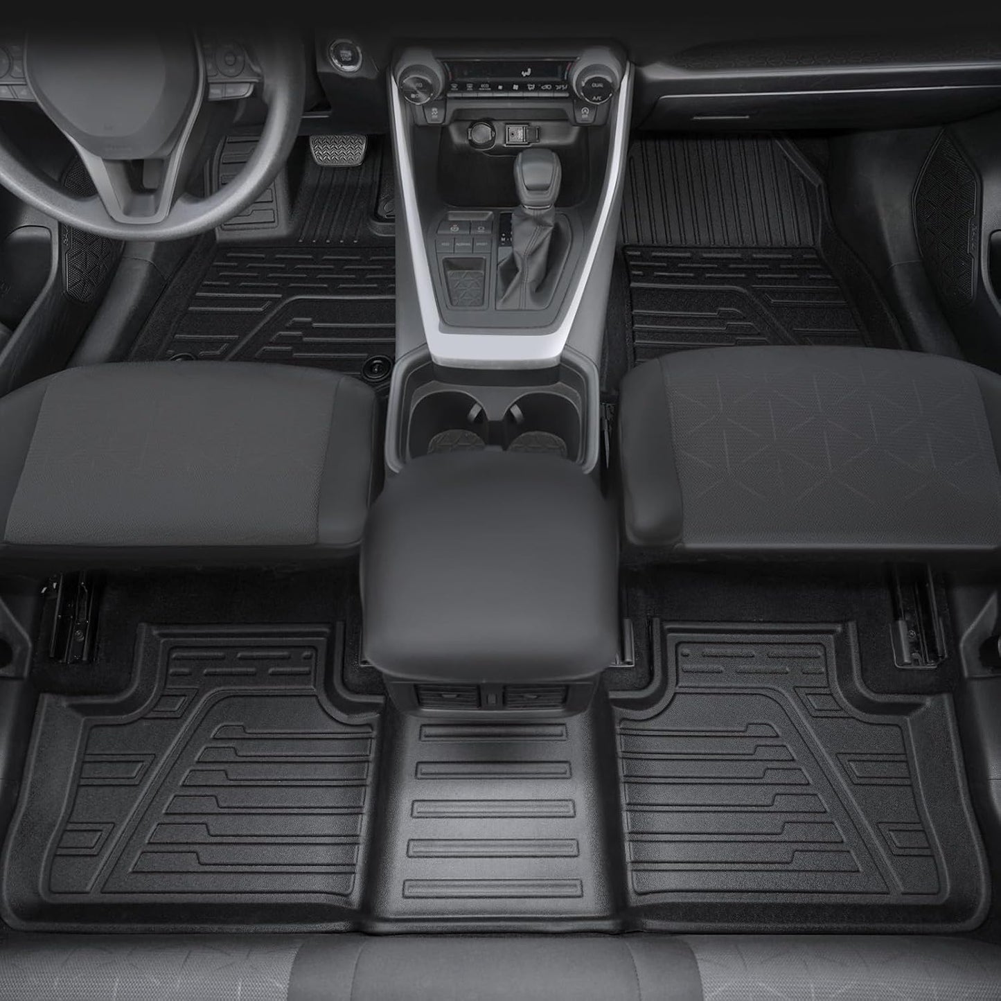 Floor Mats for Toyota Sienna 2021-2026, All Weather Floor Mats Lower Trunk Cargo Liner Accessories, Full Coverage Set (Fit 8-Seat with Spare Tire)
