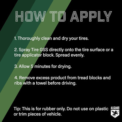 Tire GSS – XiO2™ Tire Shine Spray with Graphene Forms Tri-Molecular Bond to Rubber – Water-Resistant, Long-Lasting Protection – Satin Black Finish – Easy, No-Sling Application with Applicator Pad