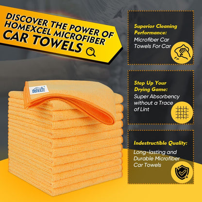HOMEXCEL Microfiber Cleaning Cloth 12 Pack, 12.5 x 12.5 inch Microfiber Towels for Cars, Ultra Absorbent Washing Cloth, Lint Free Streak Free Cleaning Rags for Car, Kitchen, and Window (Grey)