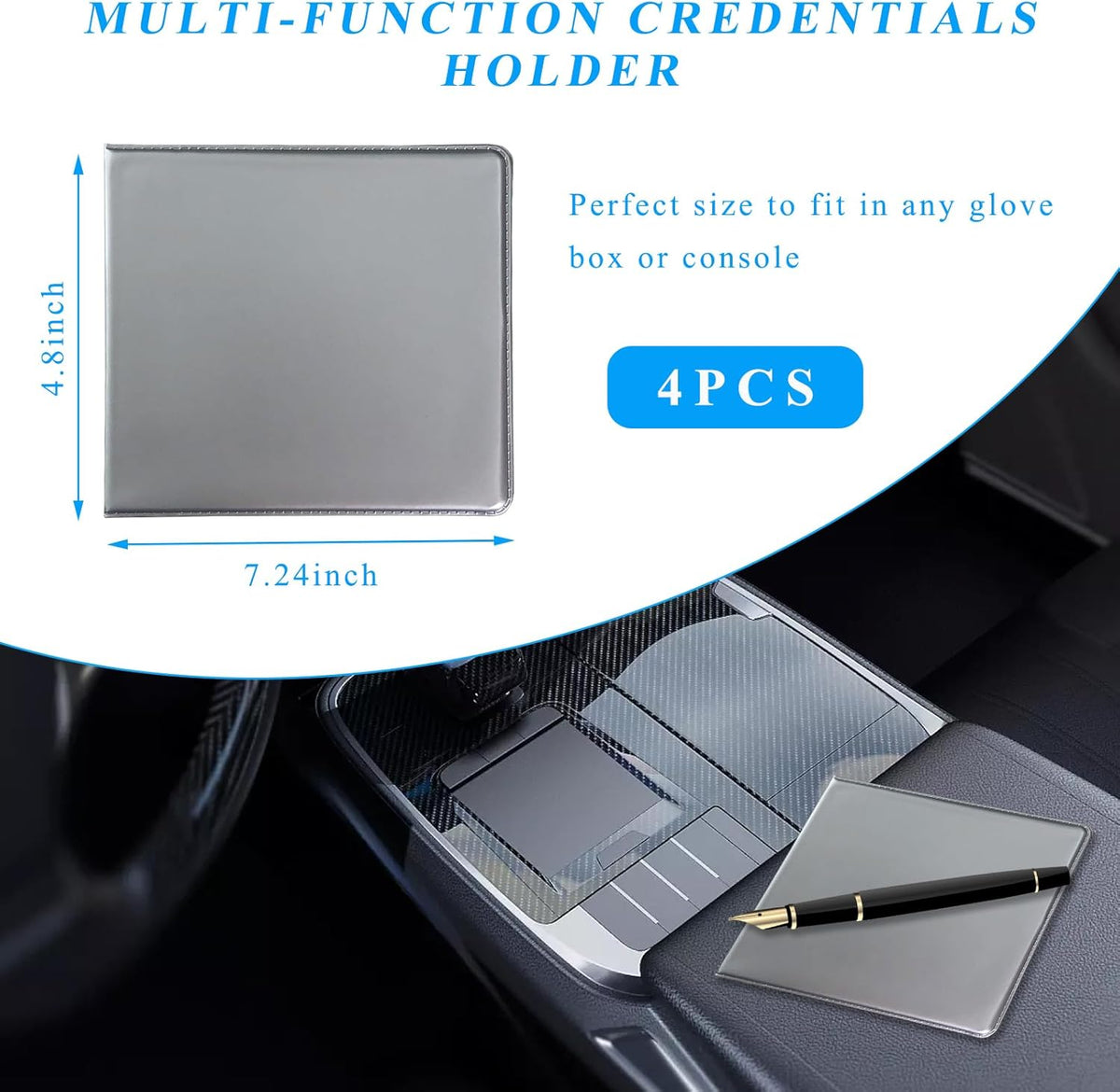 Kewucn 1 PC Car Registration Insurance Holder, Essential Auto Card Glove Box Organizer, Vehicle Interior Accessories Perfect for Most Car, Truck, SUV (10.55''×4.8'', Pink)