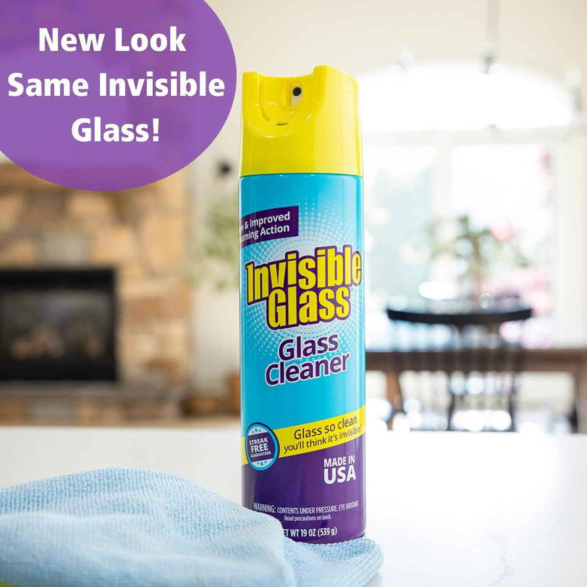 Invisible Glass 91160 Premium Aerosol Glass and Window Foaming Cleaner Spray – Cleans Glass, Windows, Mirrors, Shower Doors, and More – Streak-Free, Ammonia-Free, Tint-Safe – 19 oz