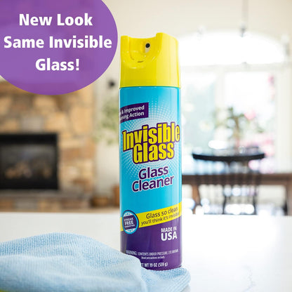 Invisible Glass 91160 Premium Aerosol Glass and Window Foaming Cleaner Spray – Cleans Glass, Windows, Mirrors, Shower Doors, and More – Streak-Free, Ammonia-Free, Tint-Safe – 19 oz