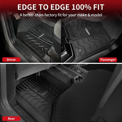 LASFIT Floor Mats for 2019-2025 2026 Ram 2500/3500 Crew Cab Bucket Seat for Carpet & Vinyl Floor (NOT fit Model with PTO Kit), All Weather TPE Custom Fit Car Mats Floor Liners 1st & 2nd Row, Black