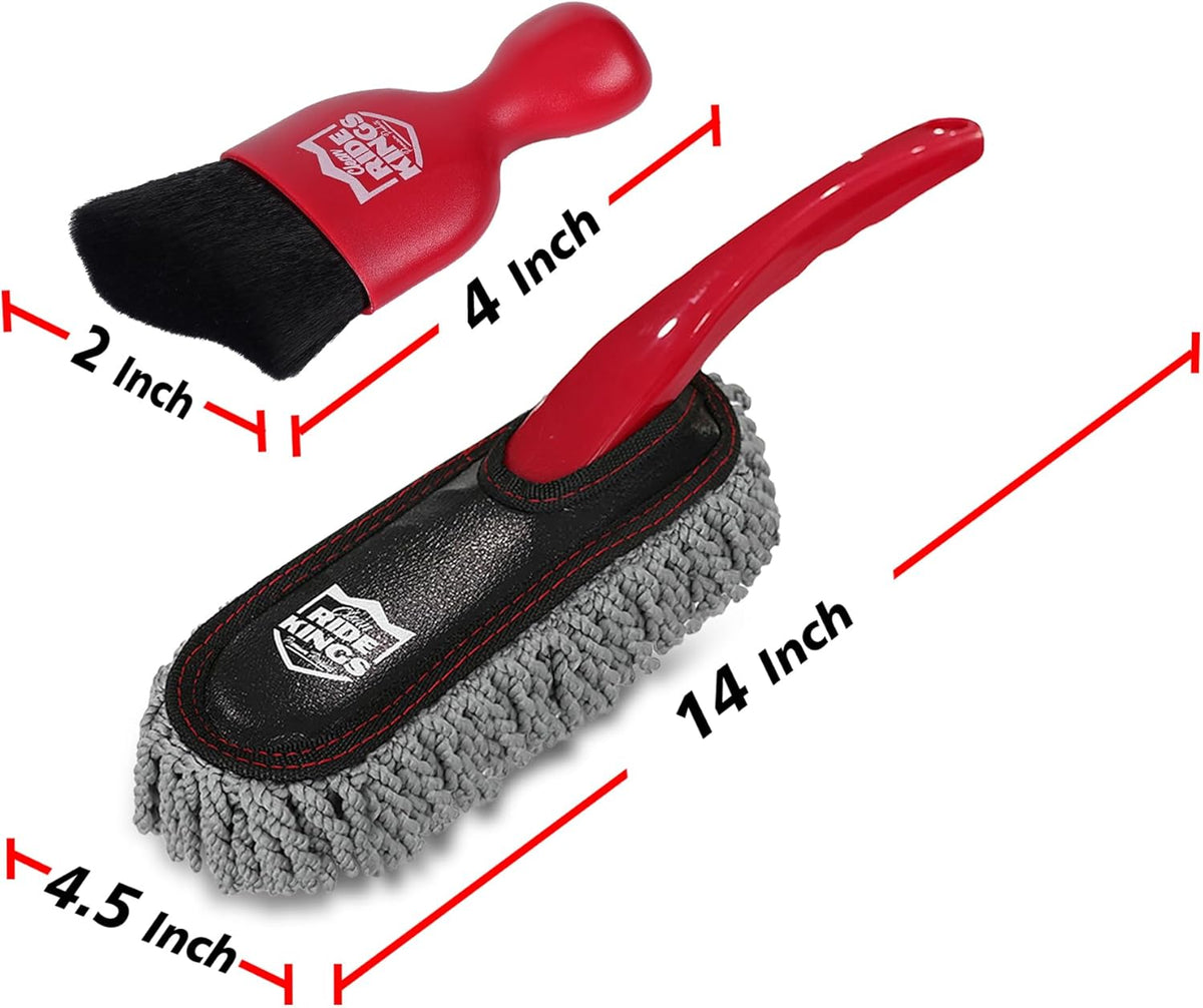 Car Detailing Kit - 3 Packs: Car Duster, Interior Cleaning Brush, Microfiber Towels | Detail Tools