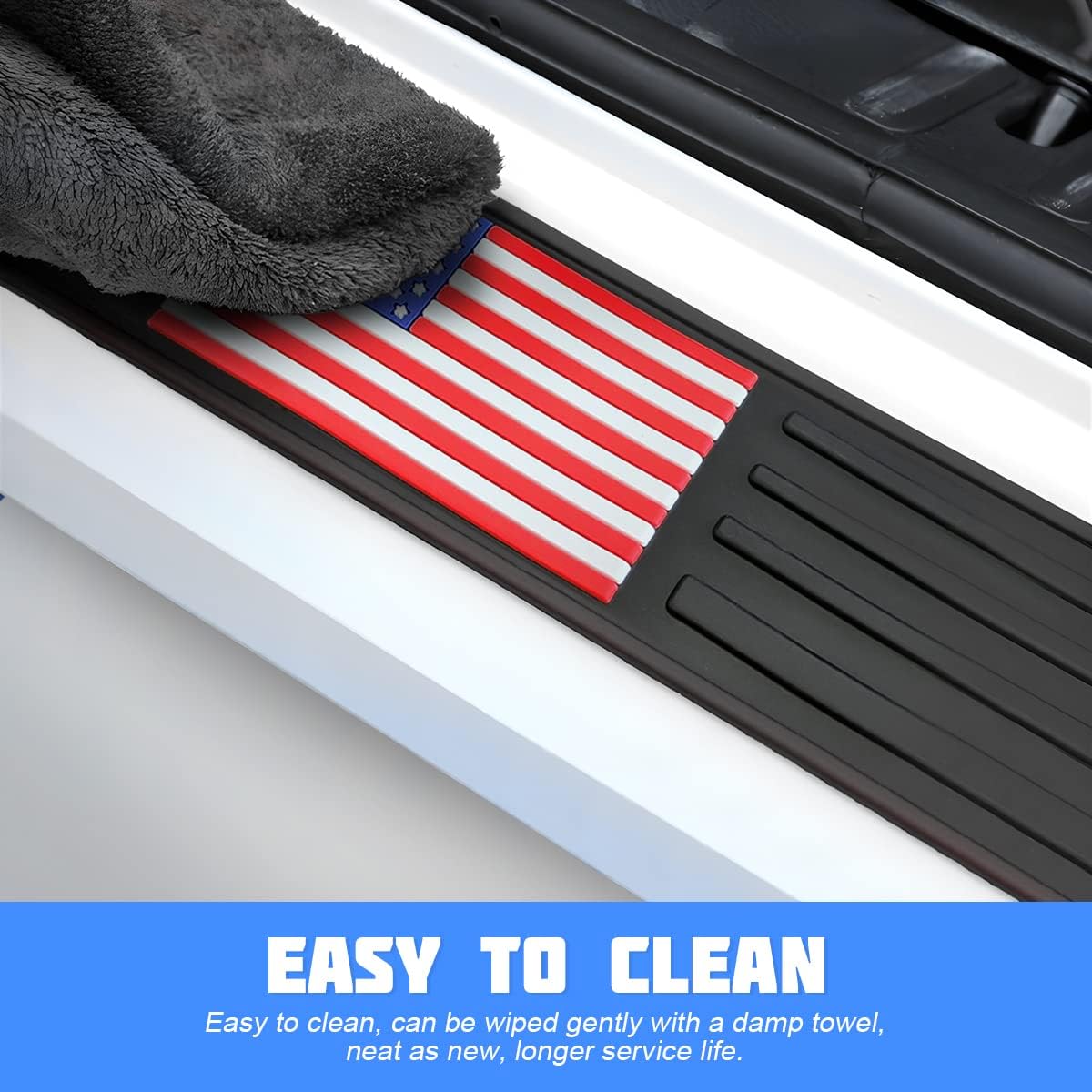 Car Rear Bumper Protector Guard, Anti-Scratch Abrasion Rubber Trunk Door Entry Sill Guard, Non-Slip Vehicle Trim Cover Protection Strip, Car Accessories for Most Cars and SUV (Black/Red/35.4" x2.7)