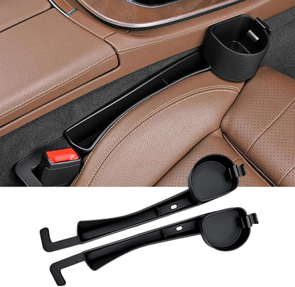 2026 Upgraded Car Seat Gap Filler with Holder and Hook, Car Seat Accessories Interior, Car Seat Gap Plug with Storage Slot, Car Organizer Fit Sedan SUV Truck, 2 Pack Black