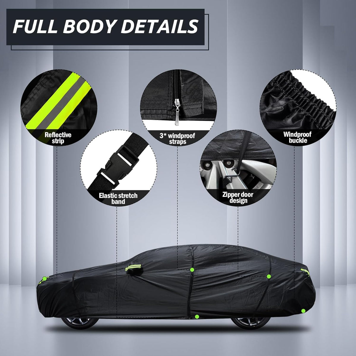 Car Cover Custom Fit for Toyota Corolla 2000-2025, Honda Civic 1991-2025, Waterproof All Weather Full Exterior Cover Rain Sun Protector Car Cover with Door Zipper