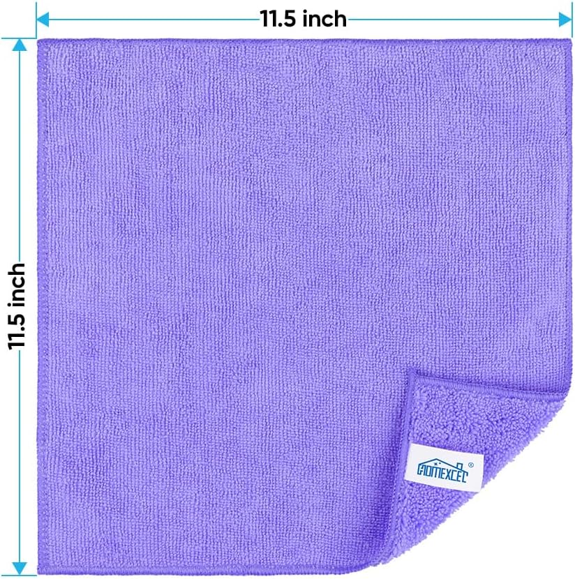 HOMEXCEL Grey Microfiber Cleaning Cloth, 12 Pack Premium Microfiber Towels for Cars, Lint Free, Scratch-Free, Highly Absorbent, Reusable Cleaning Rags for Car, Household, Kitchen, Window, 11.5"X11.5"
