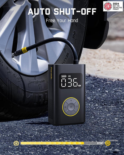 Fanttik X9 Pro Portable Tire Inflator for Compact Car, 1Min Fast Inflate Electric Bike Pump with Digital Tire Pressure Gauge, 150PSI Air Compressor for Electric Bikes, Motorcycle, Ball, Ideal for Dad