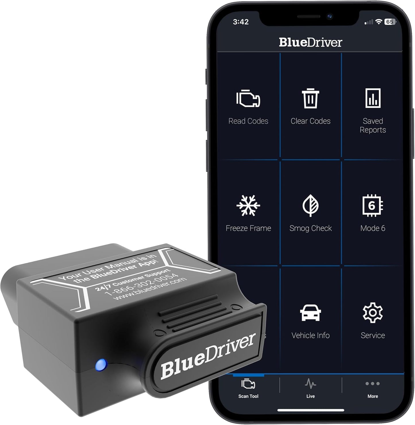 BlueDriver Pro Next Gen OBD2 Scanner – No Subscription, Bluetooth Car Code Reader for iPhone & Android – Diagnose 8000+ Issues, ABS SRS TPMS, Repair Reports, Vehicles 1996+