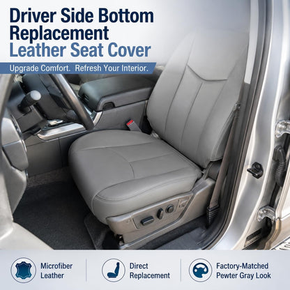 NLQR #522 Light Tan Front Driver Bottom Replacement Seat Cover Microfiber Leather Compatible with Chevy Avalanche Tahoe Suburban GMC Yukon XL 2003 2004 2005 2006