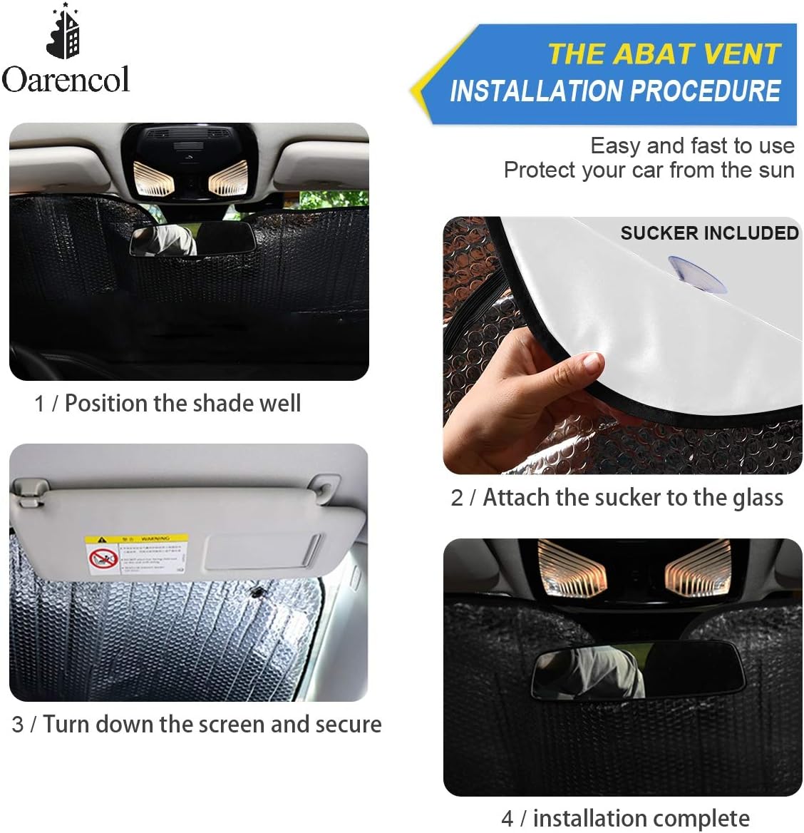 Black Leopard Car Windshield Sun Shade Animal Skin Print Foldable UV Ray Sun Visor Protector Sunshade to Keep Your Vehicle Cool (51" x 27.6")
