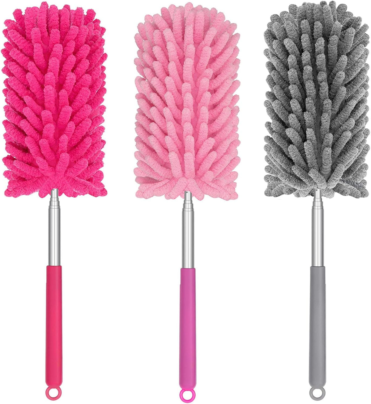 Mini Duster for Cleaning, 360° Bendable Hand Dusters with Extension Pole, Washable Small Duster for Car Interior, Office, Furniture