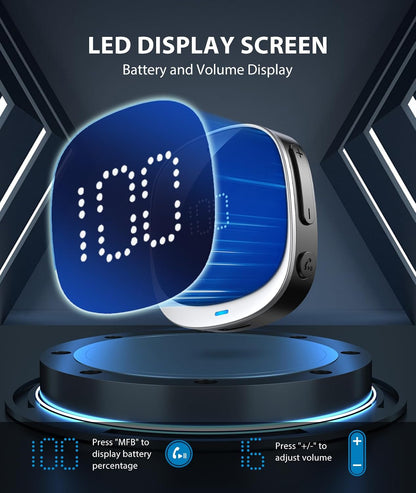 COMSOON AUX Bluetooth Adapter for Car, [LED Screen] Bluetooth 5.3 Receiver for Speaker/Home Stereo/Wired Headphones, 3.5mm Wireless Audio Receiver for Hands-Free Call/Music, Dual Connection