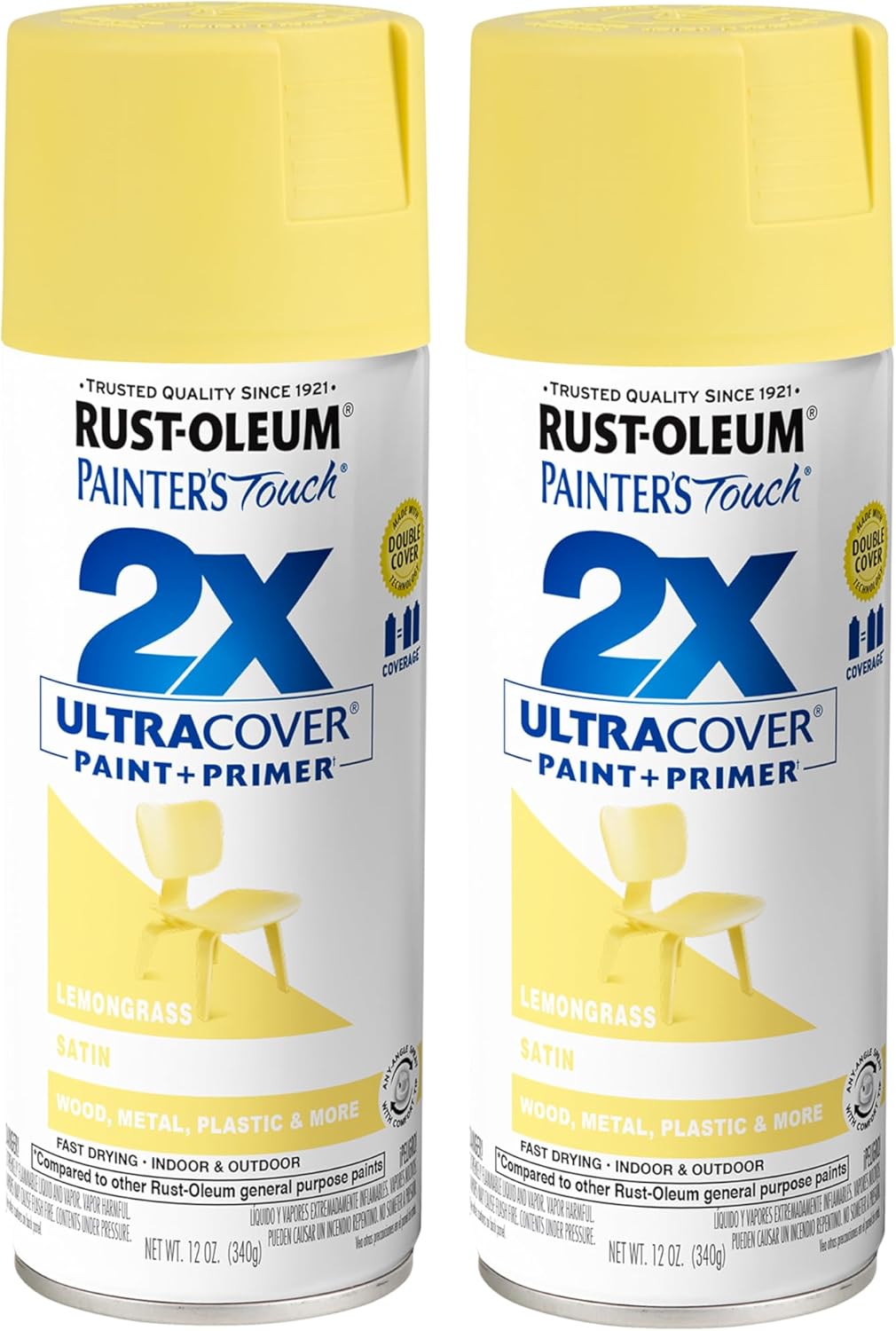 Rust-Oleum 334029 Painter's Touch 2X Ultra Cover Spray Paint, 12 oz, Gloss Clear - Colors F