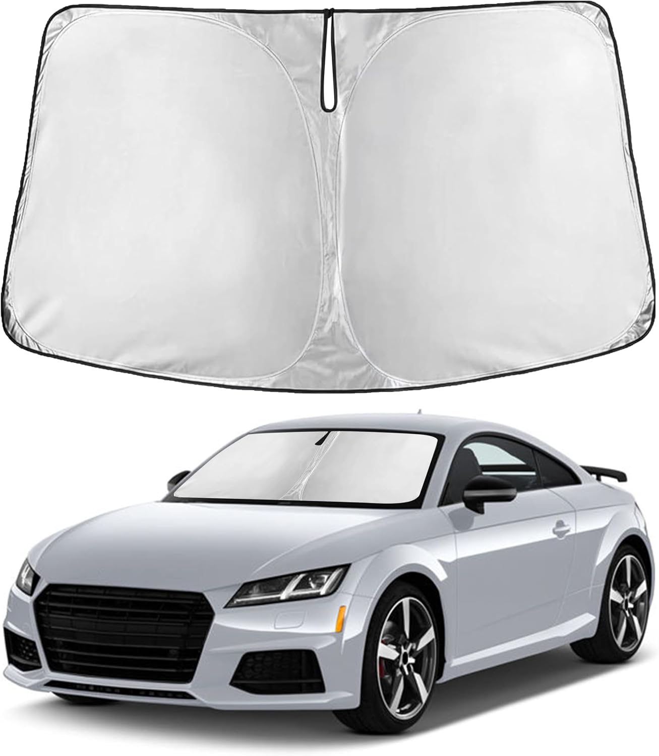 EcoNour Car Windshield Sun Shade | 2025 Upgraded Innovative No-Light-Pass Technology for Maximum Coverage | Foldable Sun Shade Keeps Your Vehicle Cool | Must-Have Car Accessories | Small (59" x 29") - Colors L