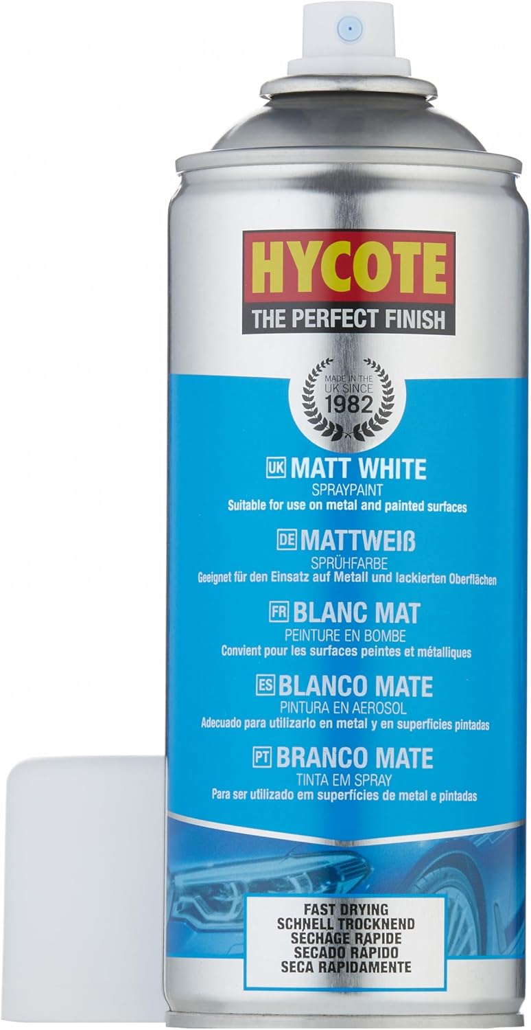 Hycote Black Spray Paint, Gloss Black, 13.5 Oz - Fast Drying, UV & Weather Resistant, Acrylic Formula for Superior Protection – For Automotive & DIY Use, 400ml