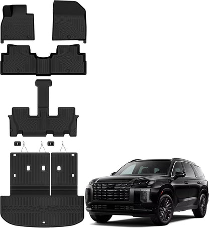 Auxko All Weather Floor Mat & Cargo Mat Fit for 2026 2025 2024 2023 2022 Hyundai Tucson Hybrid(Not PHEV) TPE Liner Tucson Accessory Set All Season Odorless Anti-Slip Floor Liner