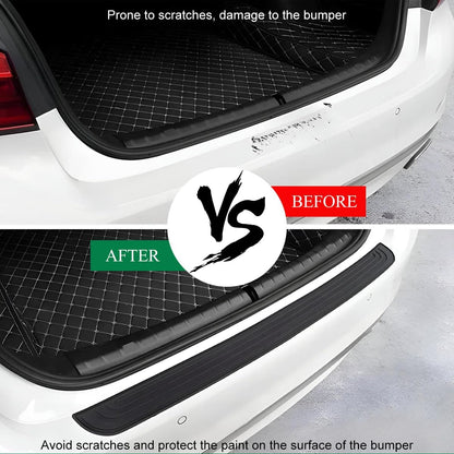 Car Rear Bumper Protector Guard, Anti-Scratch Auto Trunk Door Entry Protection Strip, Non-Slip Rubber Bumper Protective Cover Guard for Most Cars Trucks SUVs (Black, 41")