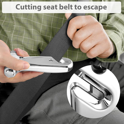 Window Breaker, 3-in-1 Emergency Escape Tool with seat Belt Cutter and Glass Breaker, Safety Emergency Car Escape Tool for Car, Electroplating Pink