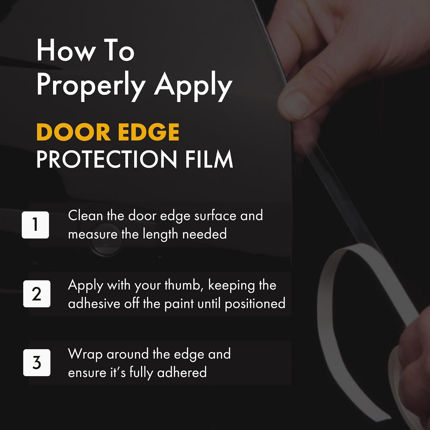 XPEL Door Edge Guard Protection Film Roll, 3/8" x 100' - Car or Truck Doors, Protective Barrier Against Minor Scratches, Paint Chips, Door Edge Impact, and Dings - Prevents Damage and Possible Rust
