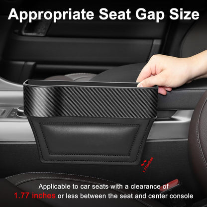 Car Seat Gap Filler Organizer, 2 Pack Multifunctional Car Seat Organizer, Auto Console Side Storage Box with Cup Holders 2 Seat Hooks for Drink, Car Organizer Front Seat for Holding Phone, Sunglasses