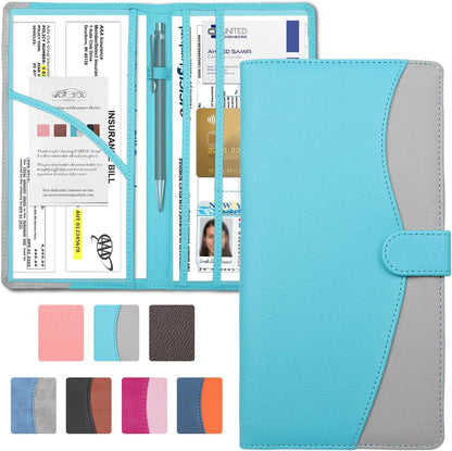 foryou Car Registration and Insurance Holder Car Document Holder Registration and Insurance Card Holder for Cards, Driver License & other Essential Documents(Purple Pink)