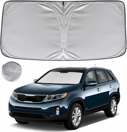 KAYZT Windshield Sun Shade for 2019-2025 2026 Chevy Silverado 1500 /GMC Sierra 1500 2500HD 3500HD Foldable Sunshade Front Window Custom Fit Car Accessories - Colors C
