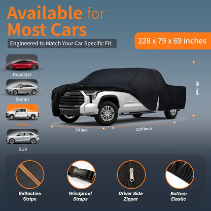 Car Cover Waterproof All-Weather,Outdoor Full Exterior Automobiles Sedan/Coupe (Length 186-193 inch) with Windshield Sun Shade Universal Fit Toyota Camry, Tesla Model 3, Accord etc