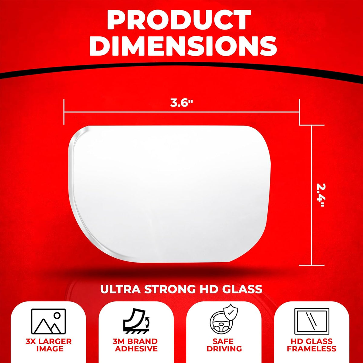 Blind Spot Convex Car Mirror - Rearview Accessories for Car Interior - Automotive Blindspot Mirrors for Larger Image and Improved Traffic Safety (2-Pack)