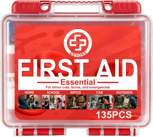Gevoke Professional First Aid Kit - 310 Piece HardCase Medical Kit for Home, Car, Camping, Travel, Hiking, Truck, Office, Sports, Vehicle & Outdoor Emergencies