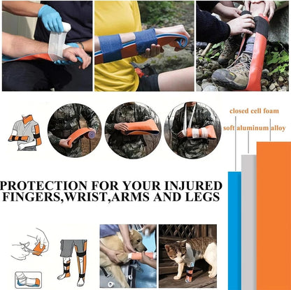IFAK Trauma Kit with Emergency Compression Strap, 6-Inch Bandage, Splint, Outdoor First Aid Kit for Car, Camping, Hiking and Travel with Molle Bag
