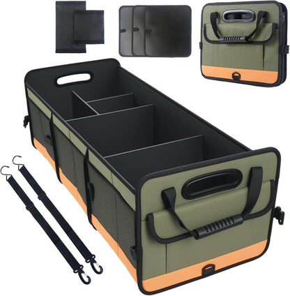 AOPHY Trunk Organizer for Car, 95L Large Capacity Trunk Storage with Non-Slip Bottom Strips, Cargo Organizer for Suv, Truck, Sedan, Waterproof Portable Car Organizers for Women Men(Pink)