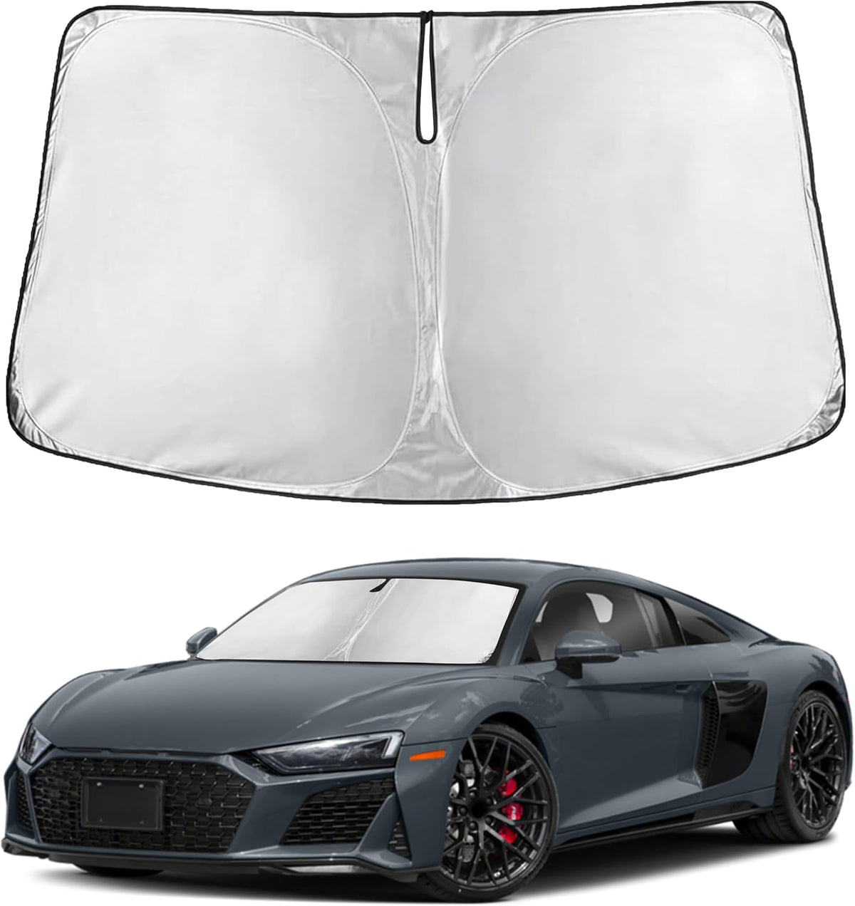 EcoNour Car Windshield Sun Shade | 2025 Upgraded Innovative No-Light-Pass Technology for Maximum Coverage | Foldable Sun Shade Keeps Your Vehicle Cool | Must-Have Car Accessories | Small (59" x 29") - Colors J