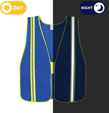 High Visibility Reflective Safety Vest for Men Women Class 2 Hi Vis Mesh Fabric Safety Work Jacket with Elastic Band