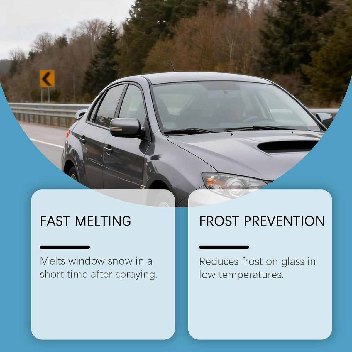 Windshield Deicer Spray for Car, Multi-Surface De-ice Spray Melts Ice & Frost, Safe for Windows, Mirrors, Headlights, Door Locks, Essential Winter Car Care Product (2)