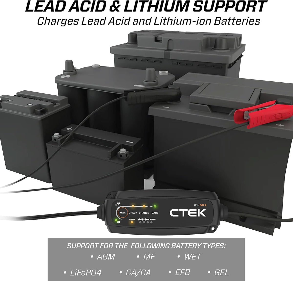 CTEK - 40-206 MXS 5.0 Fully Automatic 4.3 amp Battery Charger and Maintainer 12V