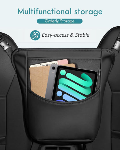 FLORICH Car Seat Gap Filler, Pro-Seats Gap Filler Organizer and Storages 2-in-1, Premium Leather Center Console Organizer, Car Organizer Front Seat Universal Fit for Car SUV Truck