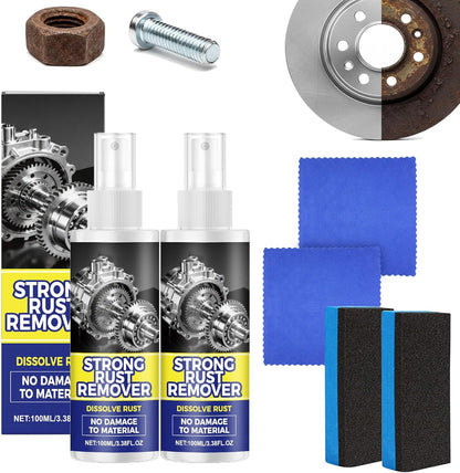 2Pcs Rust Remover Spray for Metal,2026 Upgrade Heavy Duty Metal,Multipurpose Rust Stain Remover Spray for Vehicles, Tools, Cars, Chains, Iron Out Rust Stain Remover