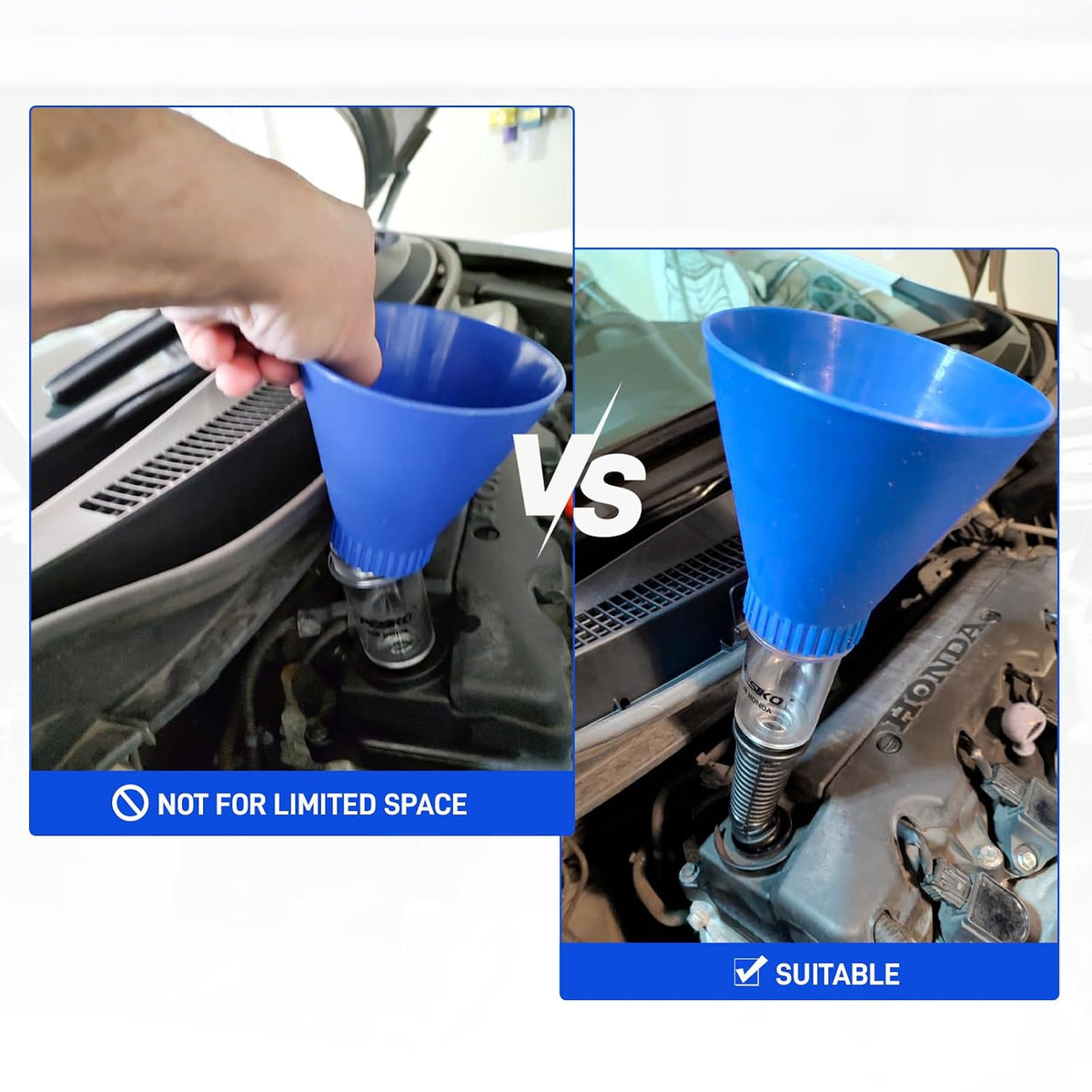 Engine Oil Funnel Spill-Free Hands-Free Compatible with Buick, Cadillac, Chevrolet, and GMC Vehicles for Fast & Easy Oil Change