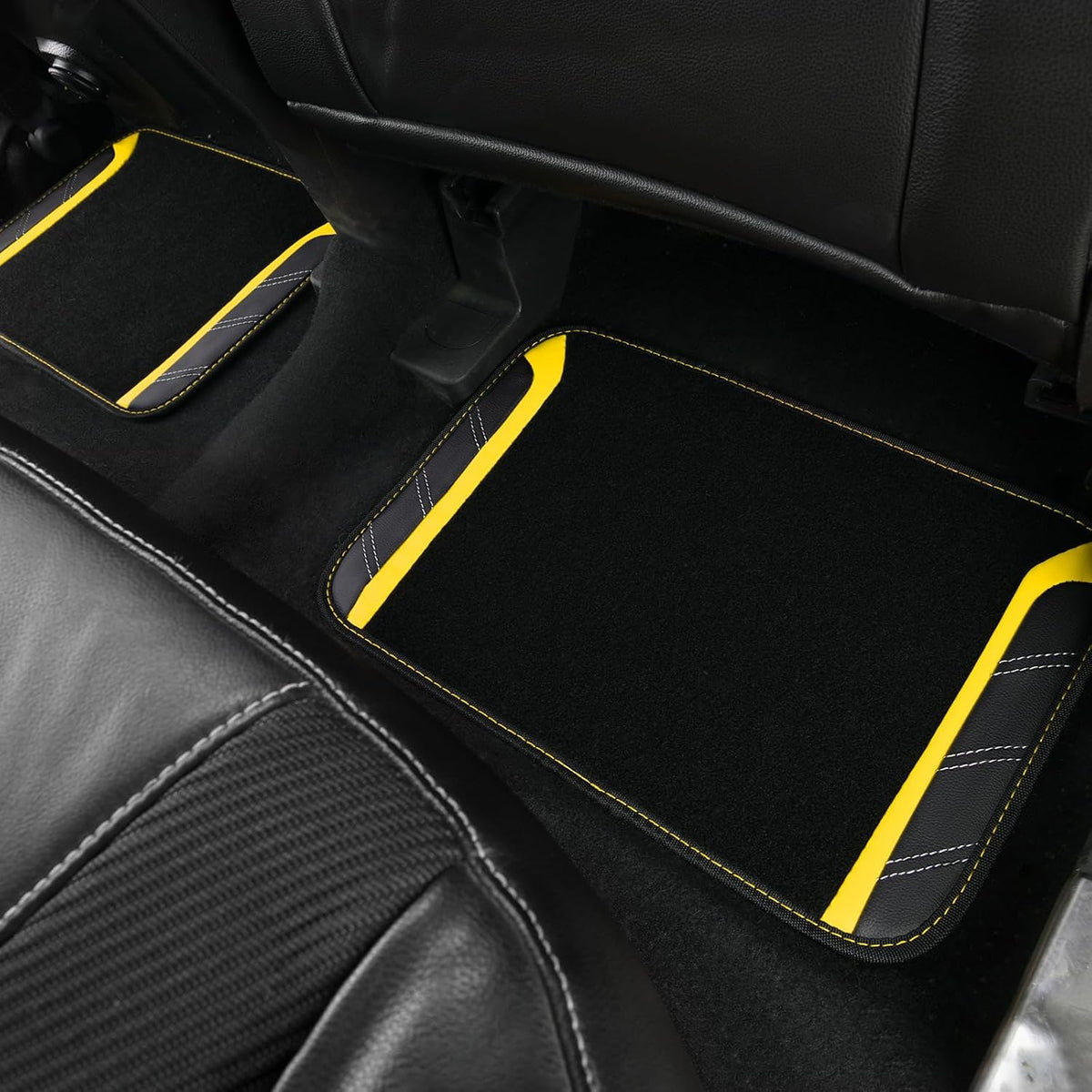 CAR PASS Air Mesh Leather Car Seat Covers Full Set, Waterproof Car Floor Mats, Sporty Steering Wheel Cover 14.5-15in, Universal Fits for 95% Cars Truck SUV (Black and Blue)