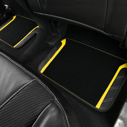 CAR PASS Air Mesh Leather Car Seat Covers Full Set, Waterproof Car Floor Mats, Sporty Steering Wheel Cover 14.5-15in, Universal Fits for 95% Cars Truck SUV (Black and Blue)