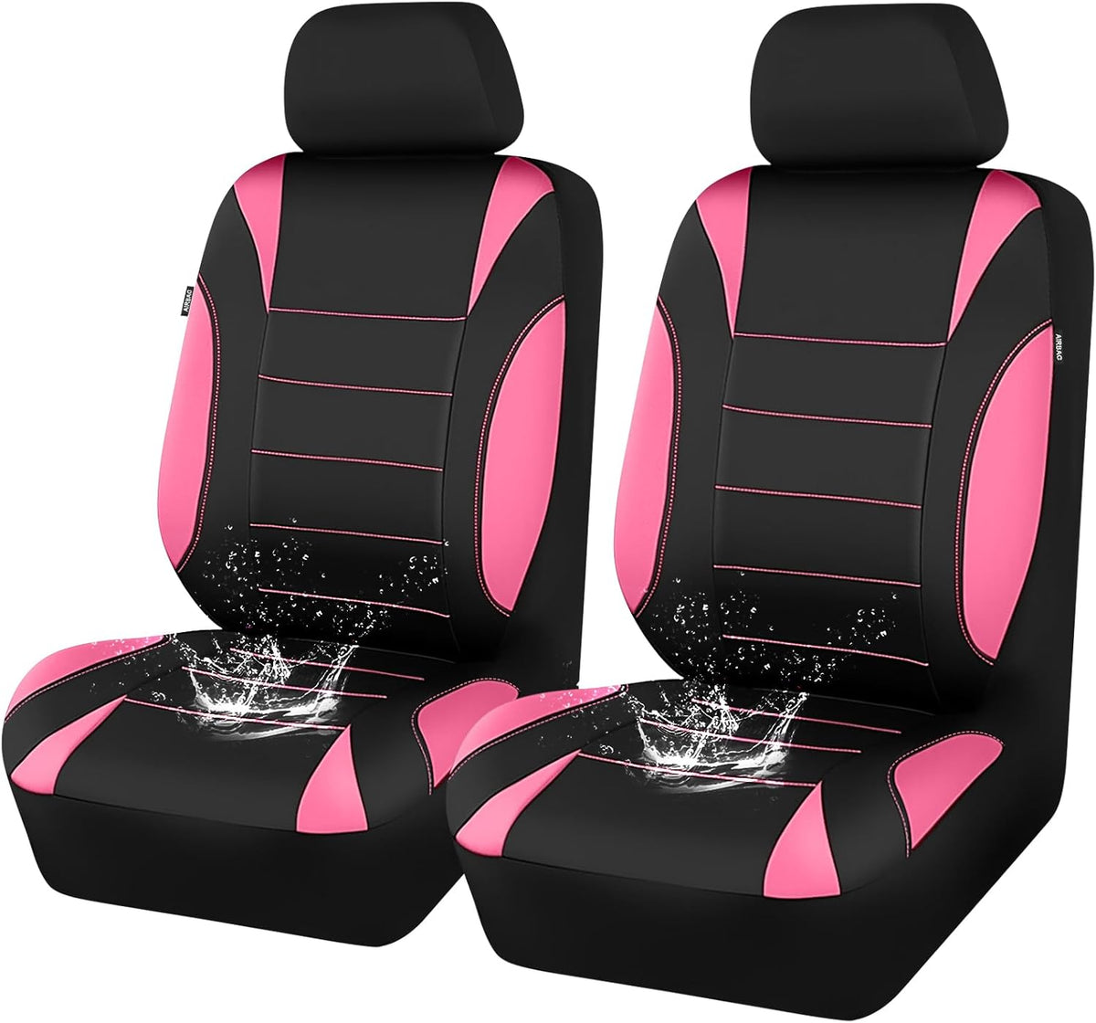 CAR PASS Waterproof Car Seat Covers Front Seats Only with 5mm Composite EVA, Neoprene Car Seat Cover with Separate Headrest Cover, Quick Setup Universal Fit for Car SUV Trucks,Airbag Compatible（Gray