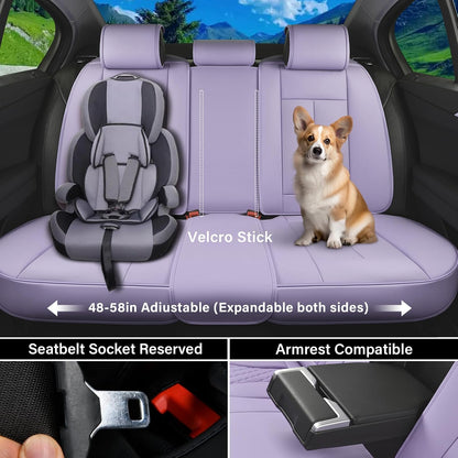Coverado Seat Covers Full Set, Black Seat Covers for Cars 5 Seats, Car Seat Protector, Waterproof Nappa Leather Car Seat Cushion, Front and Rear Car Seat Cover Fit for Most Sedans SUV Pick-up Truck - Colors A