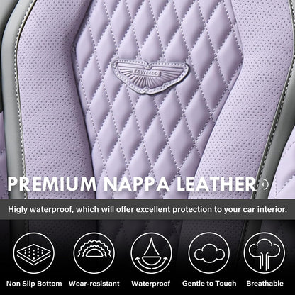 Coverado Seat Covers, Car Seat Covers Full Set, Black Car Seat Cover, Car Seat Covers Front Seats Back Seat Cover, Waterproof Car Seat Cushion, Leather Seat Covers Seat Protector Fit for Most Cars